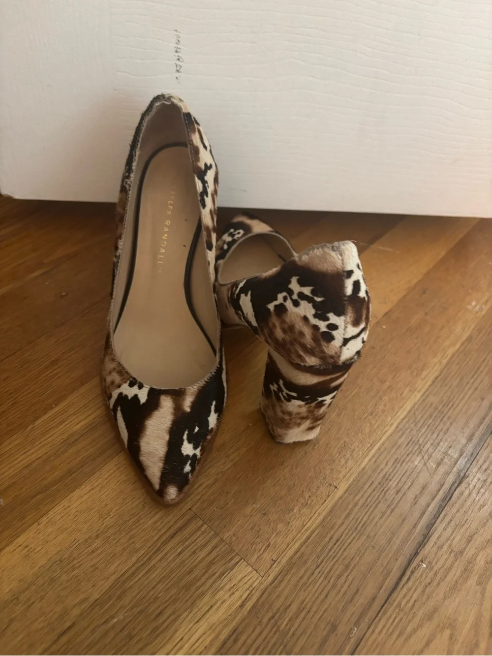 Animal Print Block Heel Pumps in Brown